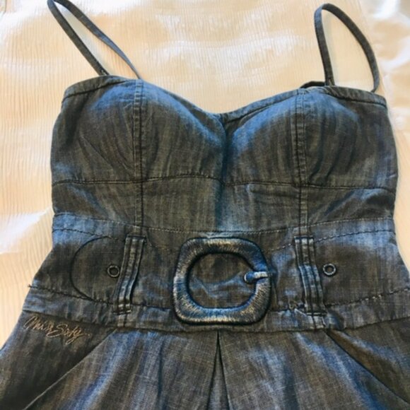 RARE Vintage Miss Sixty denim dress 100% cotton with built in bra size xs - Picture 7 of 16
